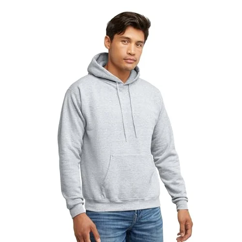 Hanes Men's Pullover EcoSmart Hooded Sweatshirt, Ash, Large