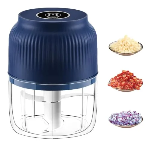 Electric Garlic Chopper, 320ml USB-C Vegetable Chopper with 3 Blades for Garlic, Onion, and Chili