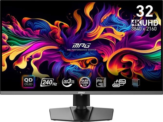 MSI MPG 321URX QD-OLED 32-Inch UHD Gaming Monitor with 240Hz Refresh Rate and 0.03ms Response Time