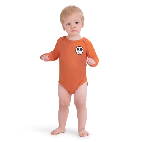 Nightmare Before Christmas Baby Boy 3 Pack Long Sleeve Bodysuit, Size 0-24 Months