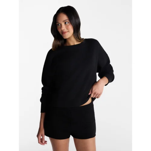 No Boundaries Women's Boxy Fleece Sweatshirt, Midweight, Available in Sizes XXS through XXL