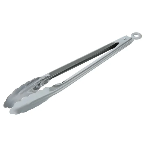 Mainstays 12 Inch Stainless Steel Locking Cooking Tongs with Lock Function in Silver Finish