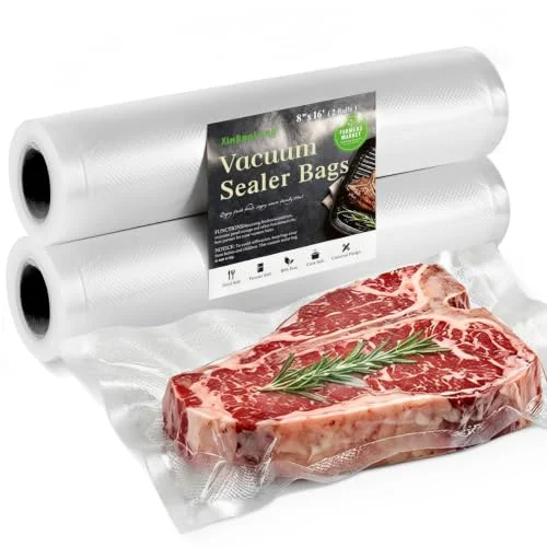 2 Rolls Kitchen Essentials Vacuum Sealer Bags, 8"x16' Commercial Grade Heavy Duty BPA Free Rolls