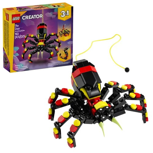 LEGO Creator 3 in 1 Wild Animals Surprising Spider Building Toy with 3 Build Options, 153 Pieces
