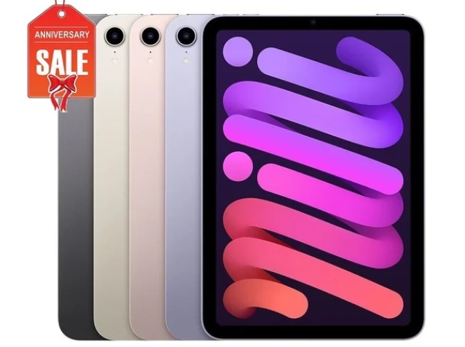 Apple iPad Mini 6th Generation WiFi or Unlocked Tablet in Gray, Silver, or Gold, 64GB or 256GB