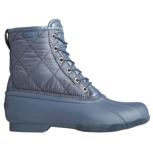 Sperry Saltwater Quilted Round Toe Duck Rain Mens Blue Casual Boots STS23703
