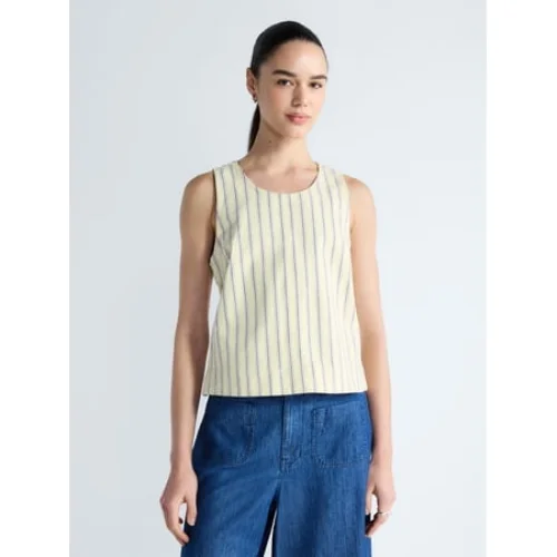Free Assembly Women's Cropped Sleeveless Denim Top, Available in Sizes XS through XXL