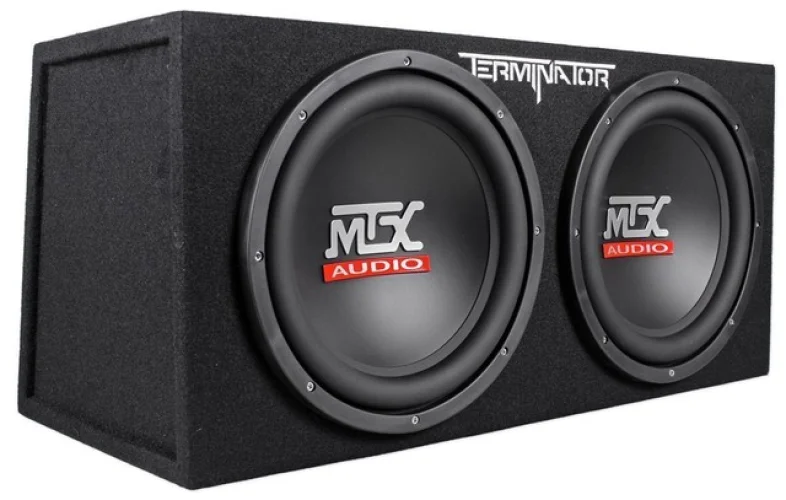 MTX Terminator TNE212D 1200 Watt 2 Ohm Dual 12-Inch Subwoofers and Sealed Subwoofer Enclosure Box