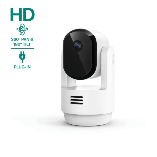 Arlo Essential Indoor Pan Tilt Security Camera (2025 Release) - 1080p HD Video, Wired Plug-in Power