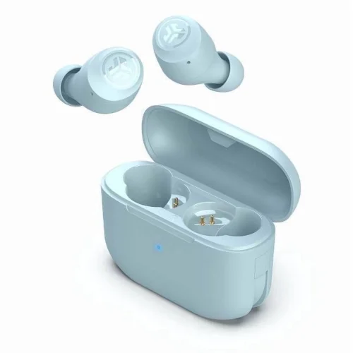 JLab GO Air Pop True Wireless Bluetooth Earbuds in Light Blue with 32+ Hours of Total Playtime