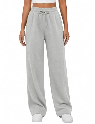 JEKAOYI Womens Wide Leg Sweatpants Fall Baggy Lounge Track Sweat Pants Grey