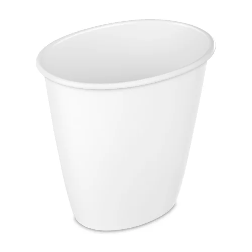 Sterilite Small Bathroom Trash Can, 1.5 Gallon Plastic Garbage Bucket Bin with No Lid, White