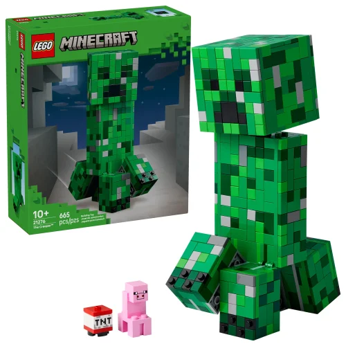 LEGO Minecraft The Creeper Buildable Action Figure Set 21276 with Moveable Head and Legs for Kids