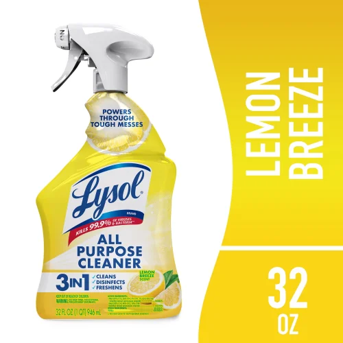 Lysol All Purpose Cleaner Sanitizing and Disinfecting Spray, Lemon Breeze Scent, 32 oz Bottle