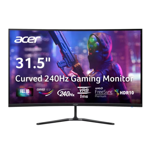 Acer Nitro 31.5" Curved Full HD Gaming Monitor (1920 x 1080) with AMD FreeSync Premium, 240Hz