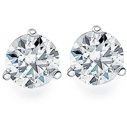 1.50 cttw G/VS Diamond Martini Studs 14k White Gold Lab Grown Earrings for Women