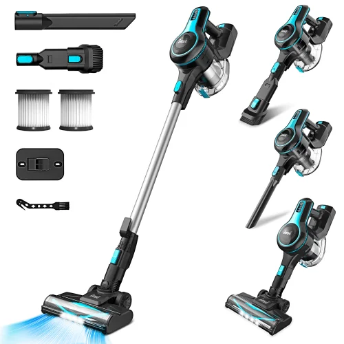 INSE N520 Cordless Vacuum Cleaner for Home, Upgraded 38kPa 50-Minute Stick Vacuum with Self-Standing