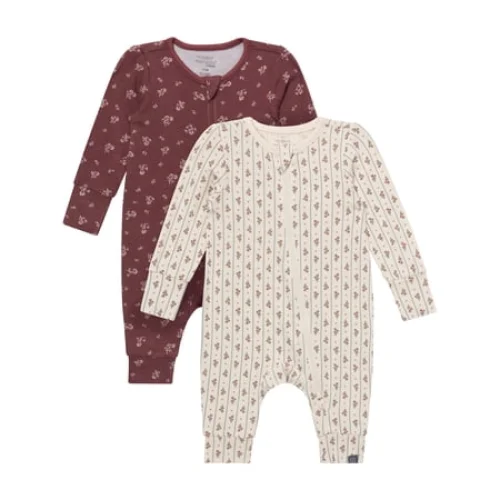 Modern Moments by Gerber Neutral Two-Way Zip Viscose Coverall, 2-Pack, Sizes Newborn - 24 Months