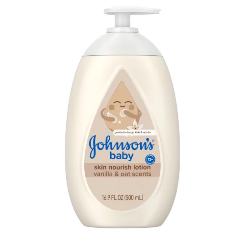 Johnson's Skin Nourish Baby Lotion, Vanilla & Oat Scents, 16.9 fl. oz
