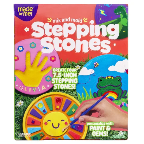 Made By Me Mix & Mold Stepping Stones Kit for Creating and Decorating Four Personalized Stones