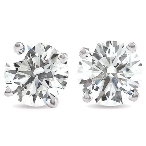 4 Ct TW Certified Diamond Screw Back Studs 14k White Gold Lab Grown (GH, VS2-SI1)