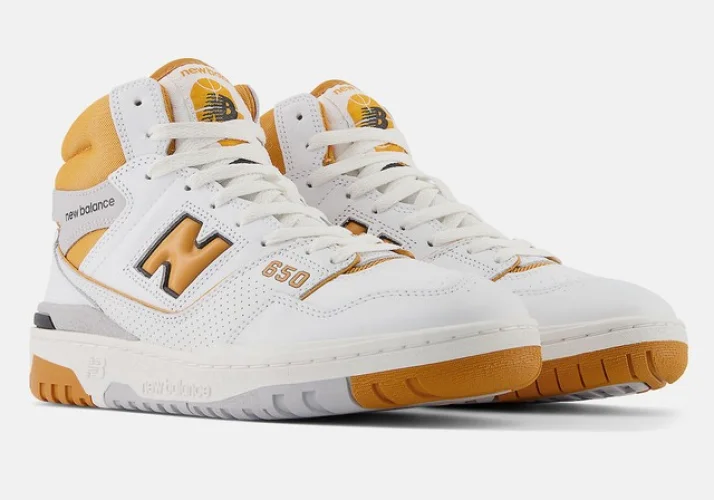 Men's New Balance M650 White Orange BB650RCL Basketball Shoes