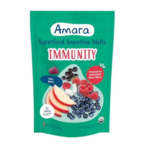 Amara Organic Very Berry Immunity Blend Superfood Smoothie Melts - 1oz: 8 Months and Up, Pouch