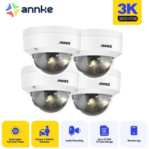 ANNKE 5MP Audio POE Security IP Camera AC500 with Full Color Night Vision and AI Human Detection