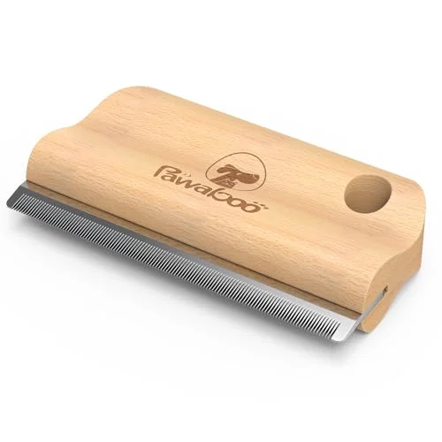 Pawaboo Deshedding Brush for Dogs and Cats, Stainless Steel Pet Hair Removal Grooming Comb