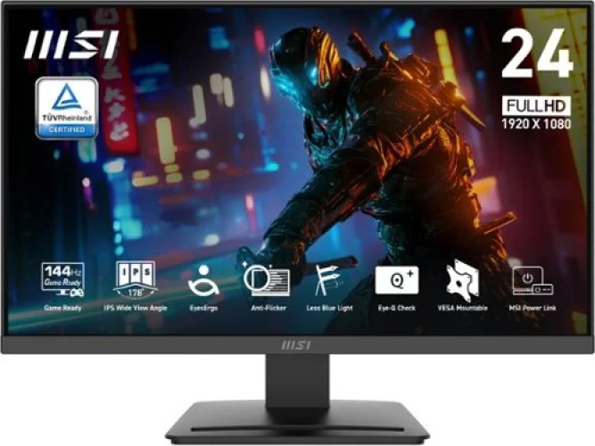 MSI PRO MP243L E14 24-inch FHD IPS 144Hz 1ms Adaptive-Sync HDR Ready Monitor in Matte Black