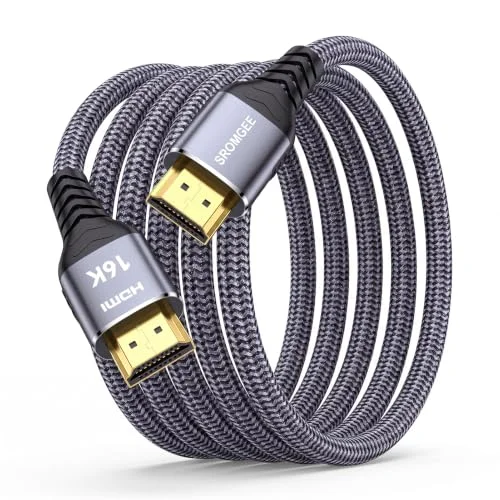 16K HDMI 2.2 Cable 6.6FT, 96Gbps Ultra High Speed HDMI Cable Supporting 8K@240Hz and 16K@60Hz