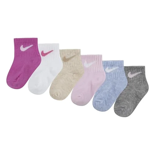 6-Pack Baby/Toddler Socks Cotton Blend Stretch Design for Secure Fit and Everyday Comfort