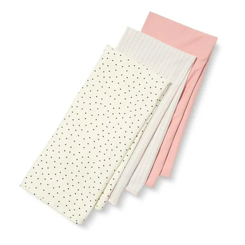 3-Pack Amazon Essentials Unisex Babies' Breathable Cotton Swaddle Receiving Blankets, Dusty Rose