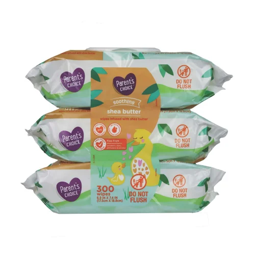 300 Count Parent's Choice Soothing Shea Butter Baby Wipes