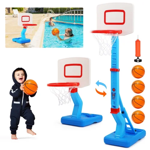 JoyStone 2 in 1 Kids Basketball Hoop, Adjustable Indoor and Outdoor Basketball Goal with Ball Pump