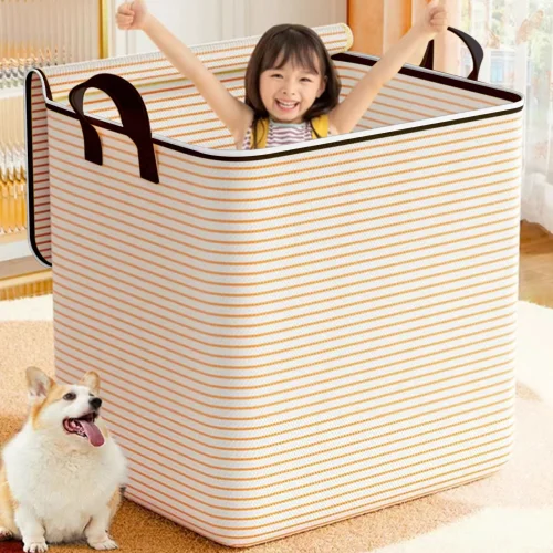 Lzobxe Large Capacity Organizers and Storage Bags with Zippers, Lids and Handles, Portable and Collapsible Storage Cube Basket for Home, Bedroom