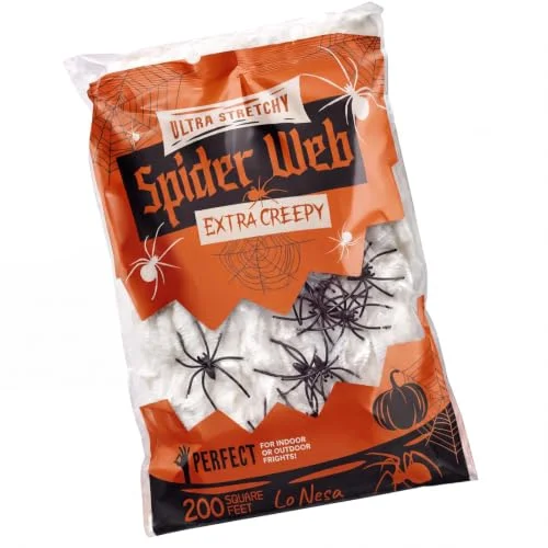 Halloween Spider Web Decorations with Spiders, Stretchable Fake Cobweb for Indoor and Outdoor Use