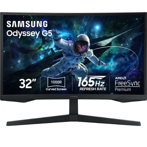 Samsung 32" Odyssey 1000R Curved QHD 165Hz 1ms AMD FreeSync Gaming Monitor with DP and HDMI - Black