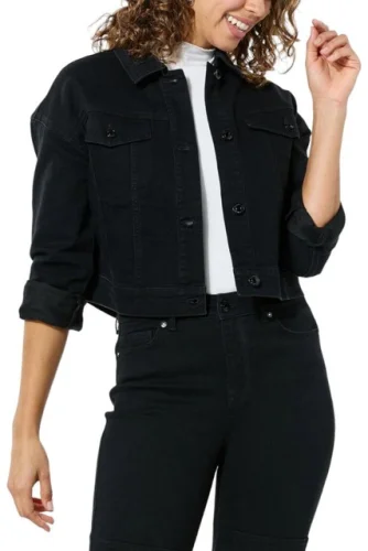 G by Giuliana Black Label Denim Twill Crop Jacket Black