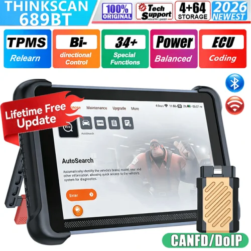 ThinkScan 689BT Lifetime Free Update Scanner Bidirectional Scan Tool with 34 Service Functions