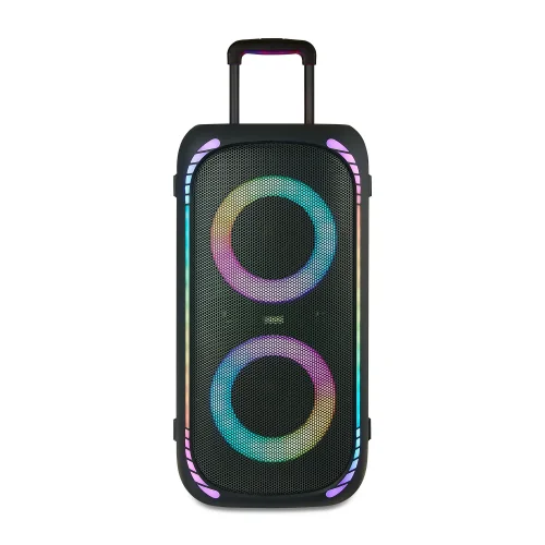 Onn Large Party Speaker Gen 2 with LED Lighting, IPX4 Water-Resistant, 4 Speakers, Black