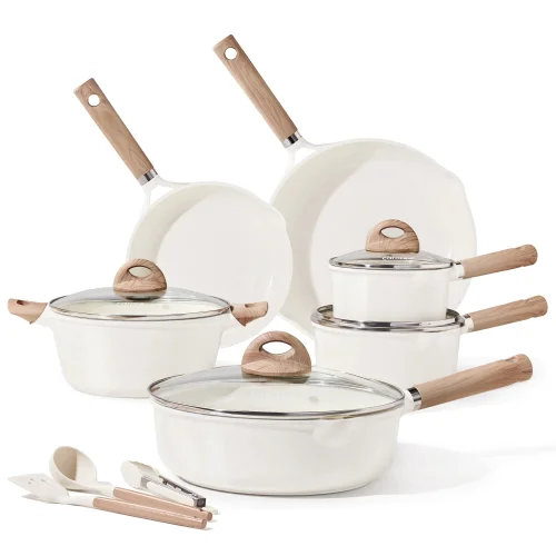Carote Ceramic Nonstick Pots and Pans Set, 13 Pieces Kitchen Cookware Sets Compatible for All Stoves