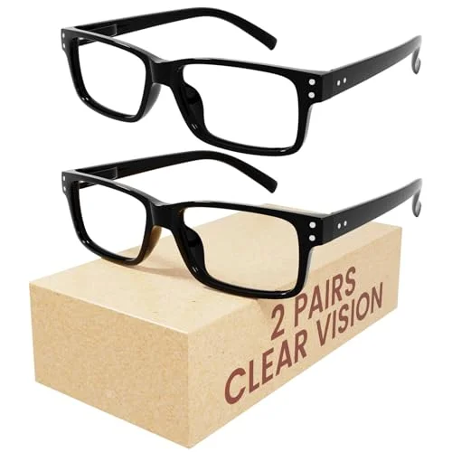 Eyekepper Blue Light Reading Glasses Men Women 2.5, Black 2 Pack