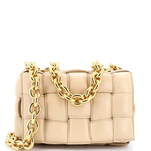Bottega Veneta Cassette Chain Crossbody Bag Padded Maxi Intrecciato Leather