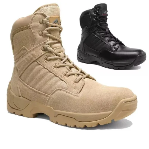 NORTIV8 Men's Military Tactical Work Boots Side Zipper Hiking Combat Boots Shoes