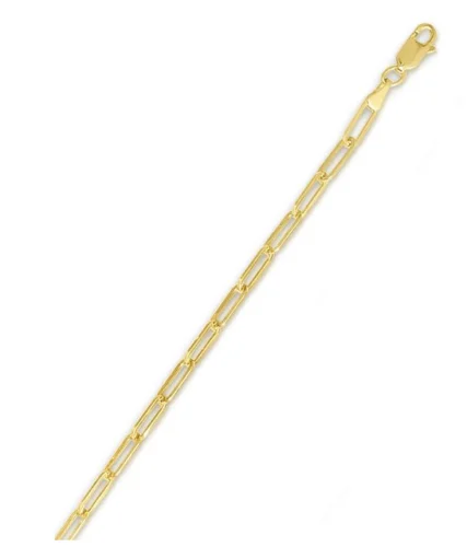 14k Yellow Gold Lite PAPERCLIP Link Chain Bracelet/Anklet 10 Inch 3.3MM 2 Grams