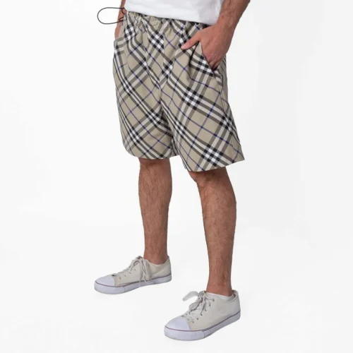 Burberry EKD Embroidered Check Shorts, Size X-Large