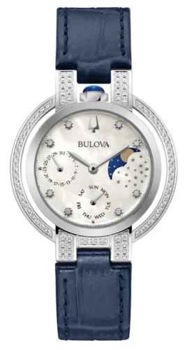 Bulova Rubaiyat Women's Quartz Moon Phase Diamond Accent Watch 35mm 96R237