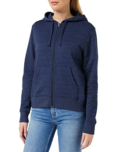 Amazon Essentials Women's Full-Zip Hoodie, Navy Heather, X-Large Regular, Midweight Cotton Blend