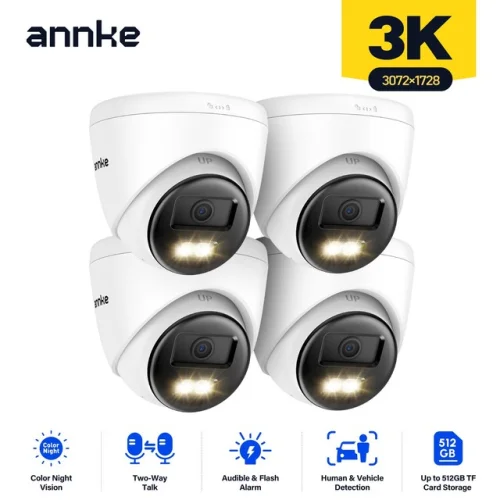 ANNKE 5MP Two Way Audio POE IP Security Camera with Color Night Vision and IP67 Rating C500X